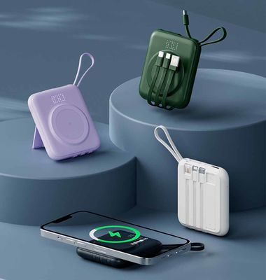 Компактный беспроводный мобильный энергобанк 15000mAh 20000mAh OEM с светодиодным дисплеем