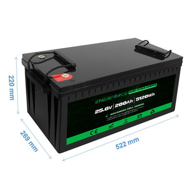 LFP 24v 200ah Lifepo4 Battery Black Для бытовой техники Система хранения солнечной энергии